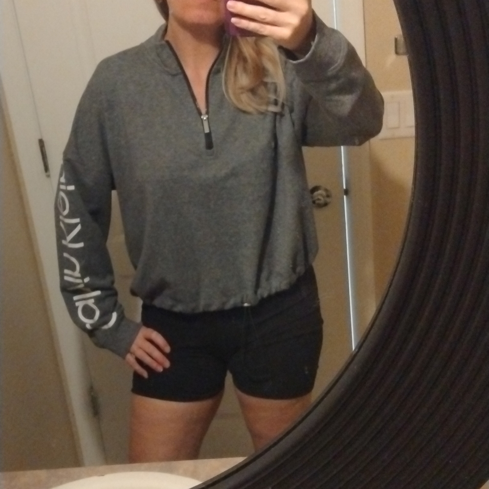 Calvin Klein Gray Oversized Hoodie Sweatshirt